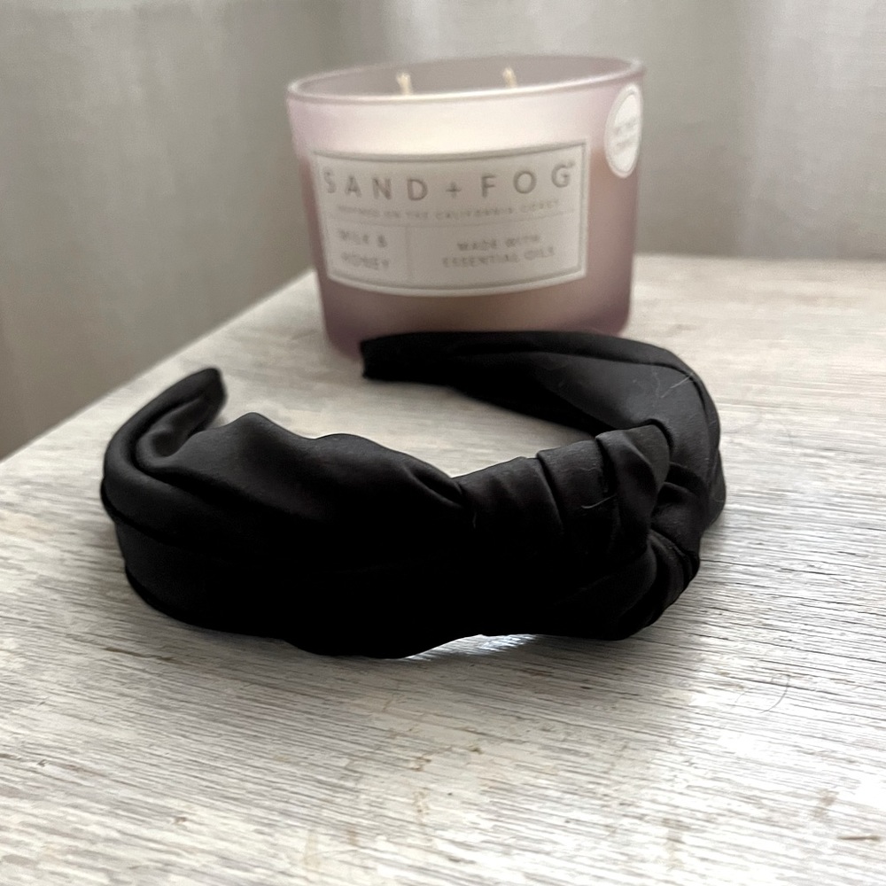 Jcrew black silk knotted headband - one size